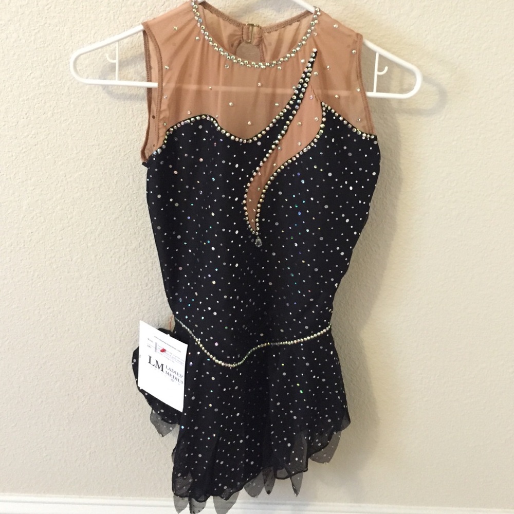 Black Sharene Figure Skating Dress